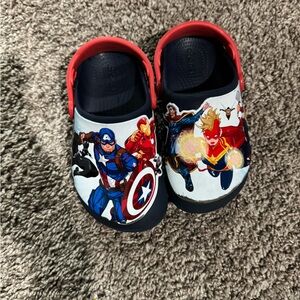 CROCS Red and Blue Superhero Slippers